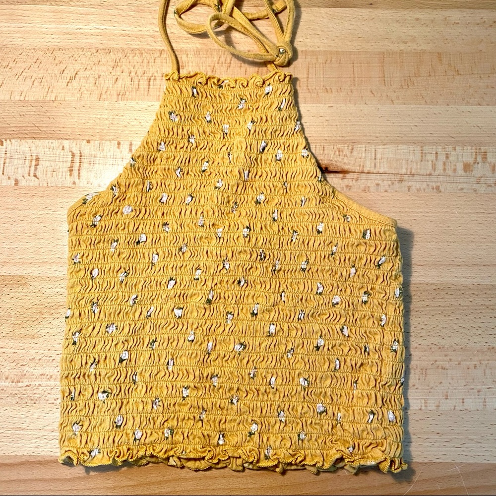 American Eagle Floral Halter Crop Top